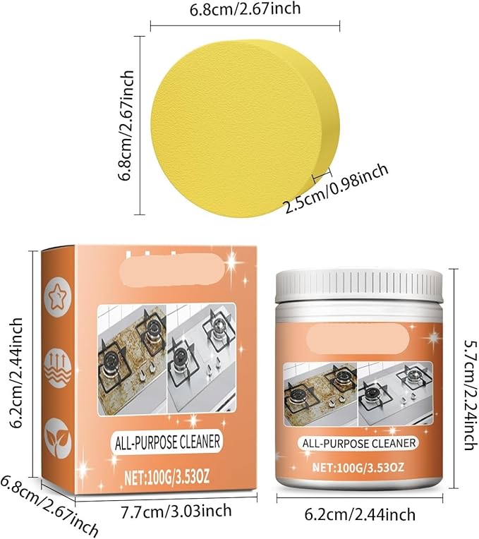 Multi-Purpose Cleaning Paste For Kitchen &amp Bathroom - Removes Stains Grease - Safe For Stoves Range Hoods - Shines Metal Prevents Rust(3PCS)