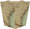WB1717 South Texas Coast Map Wastepaper Basket