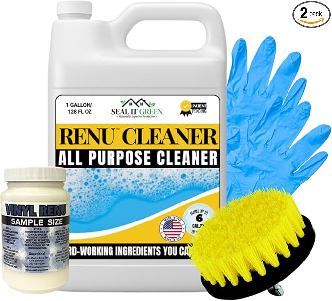 Renu Cleaner Concentrate Whole House Kit - Heavy Duty Cleaner Removes Stains Oxidation &amp More. Ideal For Vinyl Siding Decks Patio Fences Pavers &amp Outdoor Fabrics. Cleans an Incredible 30