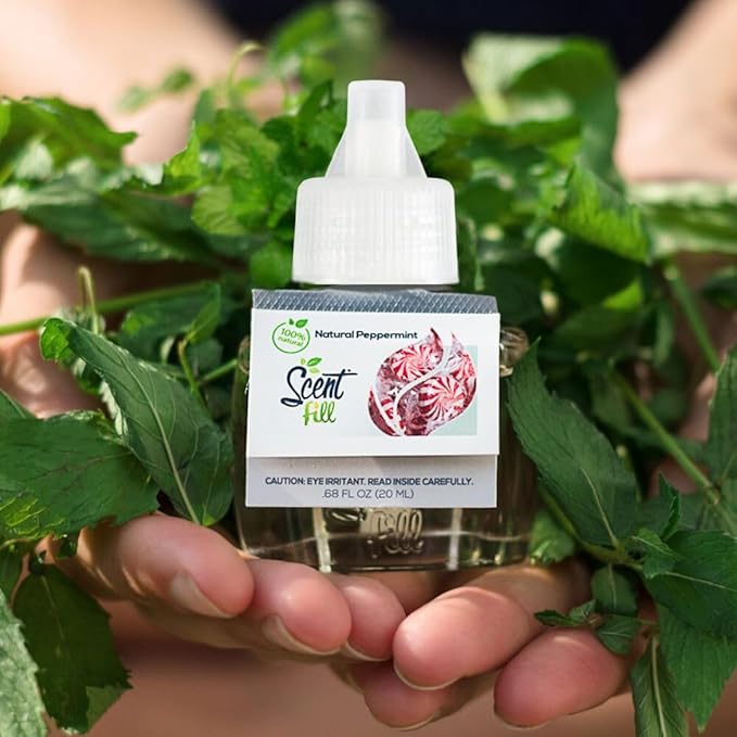 Scent Fill 100% Natural Peppermint Plug in Air Freshener 4 Scented Oil Refills