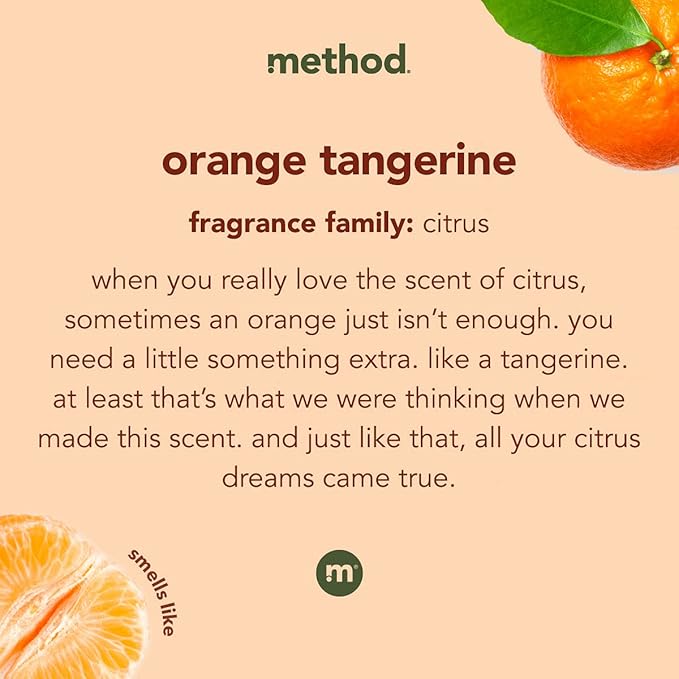 Method Daily Granite Cleaner Spray Orange Tangerine Cleaning Agent for Granite Marble and Other Sealed Stone 28 oz Spray Bottles (Pack of 8)