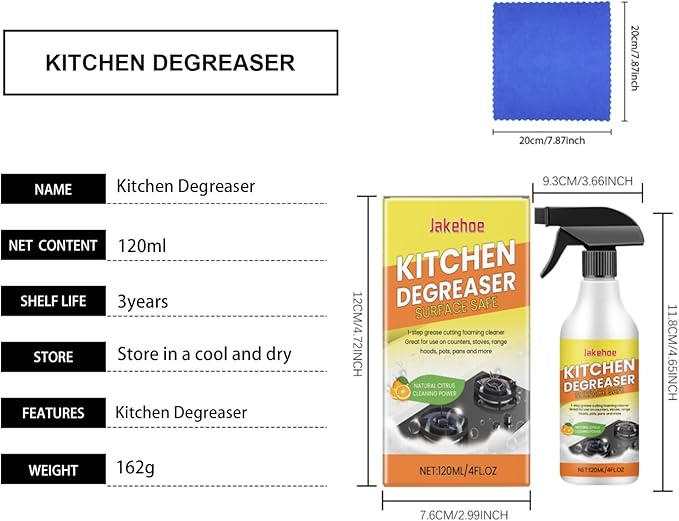 Kitchen Heavy Grease Foam Cleaner - Spray For Oily Stains On Cookware &amp Appliances Safe For All Surfaces(2PCS)
