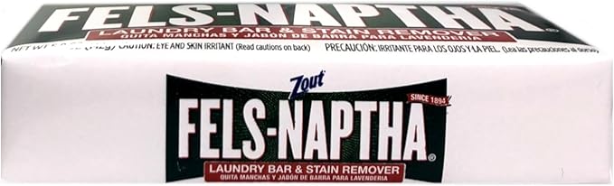 Zout Fels-Naptha Laundry Bar &amp Stain Remover &amp Pre-treater 5 Ounce Pack of 10