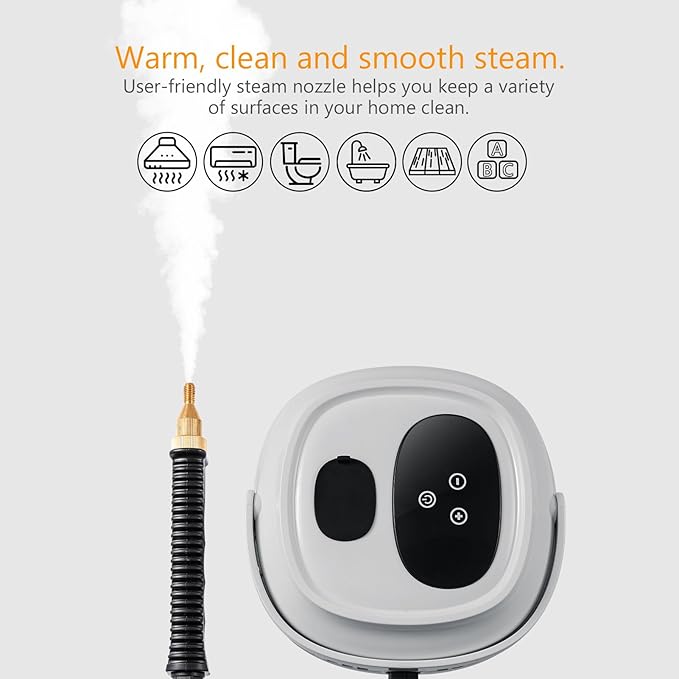 Handheld Steam Cleaner 2500W Portable Steamer For Cleaning Car Detailing and Grout 15s Heat-Up 1.5L Tank Pressurized Steam Cleaner for Home Use &amp all Surfaces