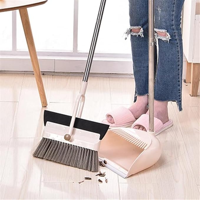 Floor Cleaner 2-in-1 Broom Wiper Set Sweeper Household Hair Soft Dustpan Practical Creative Dustless Multifunct