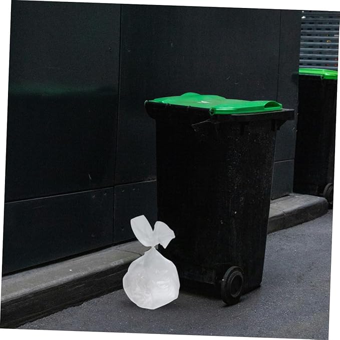 Thickened Flat Trash Bags 300pcs (45x50cm) White Garbage Liners for Home Office Bathroom Small Wastebasket Bags
