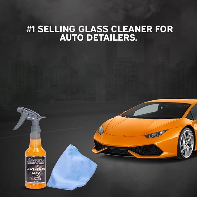 LANE'S Glass Cleaner &amp Towel Kit - Concentrated Glass Cleaner Streak Free Formula - Corduroy Window Glass Towel (32 OZ)
