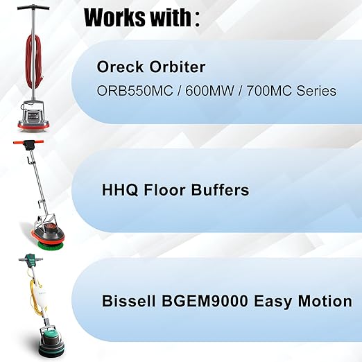 Commercial Scrub Brush for Orbital Floor Scrubber Compatible with Oreck Orbiter XL ORB550MC Bissell BGEM9000 12 Diameter Heavy-Duty Brush Orange