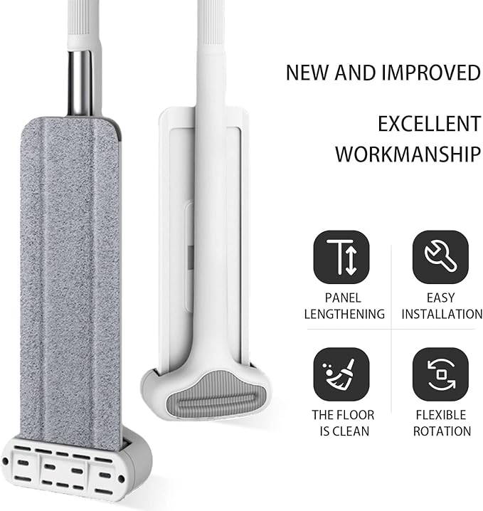 Wet Dry Flat Mop for Hardwood Floor Cleaning with 6 Replaceable Washable Pads 360° Swivel Hardwood Floor Cleaner for Home Kitchen Tile &amp Laminate Floors