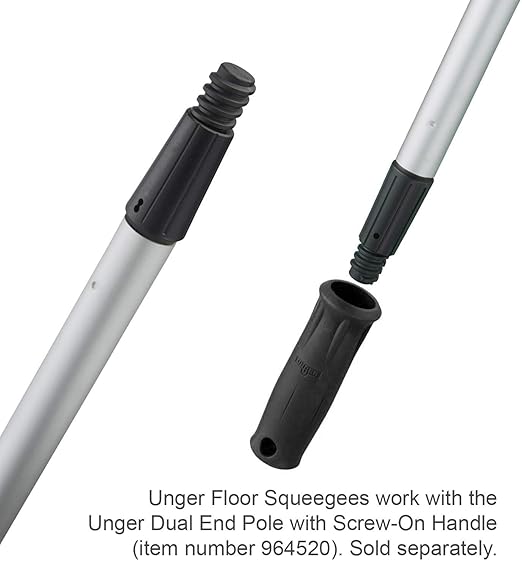 Unger Professional AquaDozer 36” Smooth Surface Curved Floor Squeegee Flood Cleanup Scrubber for Concrete and Asphalt Cleaning Tool with Curve Hood to Control and Easily Moves Water and Debris