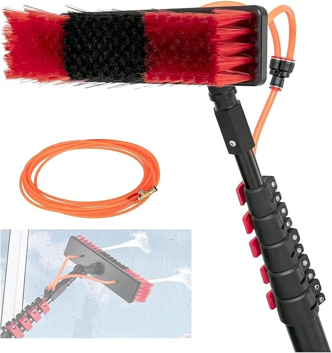 Window Cleaning Pole Telescopic Cleaning Brush Water Fed Brush Water Fed Cleaning System Cleaning and Washing Tool for Window Glass Solar Panel (Color : 30cm Size : 7.2m)