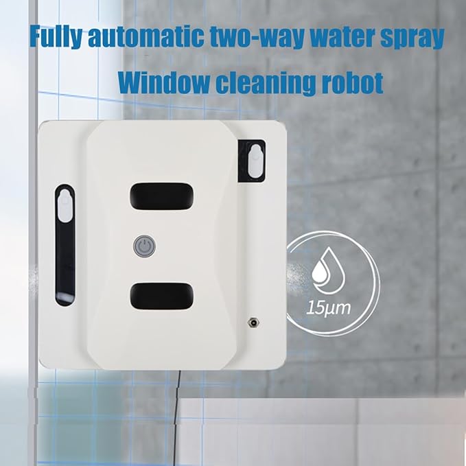GERRIT Intelligent Fully Automatic Two-Way Water Spray Window Cleaning Robot 2800Pa Strong Suction Window Cleaning Robot Edge Detection Technology Anti-Fall Protection Ultra-Thin Body