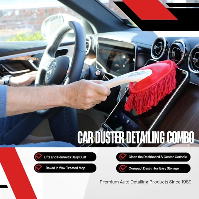 The Original California Car Duster Detailing Kit with Plastic Handle Model Number: 62445  Red