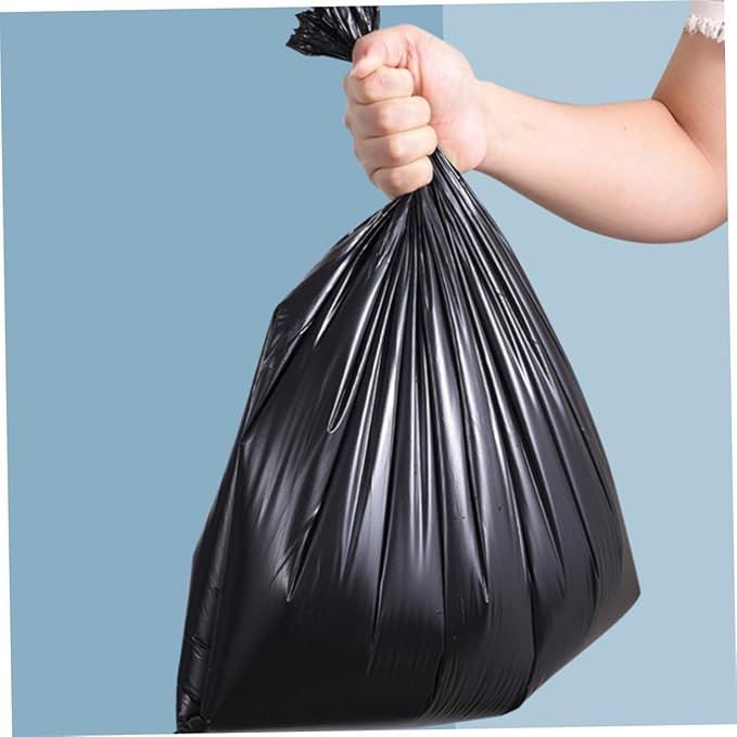 200pcs Thickened Plastic Trash Bags Large Capacity Garbage Liners for Kitchen Bathroom Home Office Leak-resistant Black Plastic Waste Bags for Everyday Use