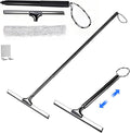 Window Squeegee for Home 2 in 1 Window Washing kit with 57 Extension Pole Telescopic Shower Door Cleaner Tool Car Windshield Cleaning Long Handle for Glass Doors Floor Tile Wall 14 inch Wide