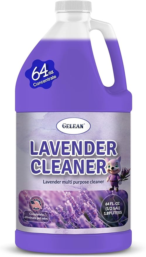 Multi Purpose Cleaner Pet Odor eliminator 64oz - Concentrate MAKES 32 GALLON - MADE IN USA- pH Neutral - Strong Floor Cleaner Odor eliminator - Stain Remover Cleaner &amp Deodorant (64 Fl Oz Lavende