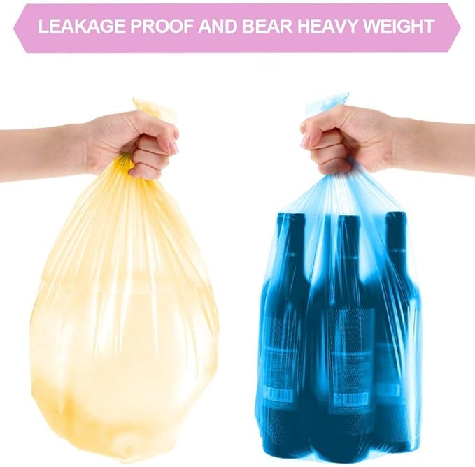 FORID Small and Medium Trash Bags 8 Gallon Garbage Bags and 4 Galllon Wastebasket Liners - 300 Counts in 10 Rolls 5 Color - Durable For Office Home Bedroom Car - 15 Liters &amp 30 Liters