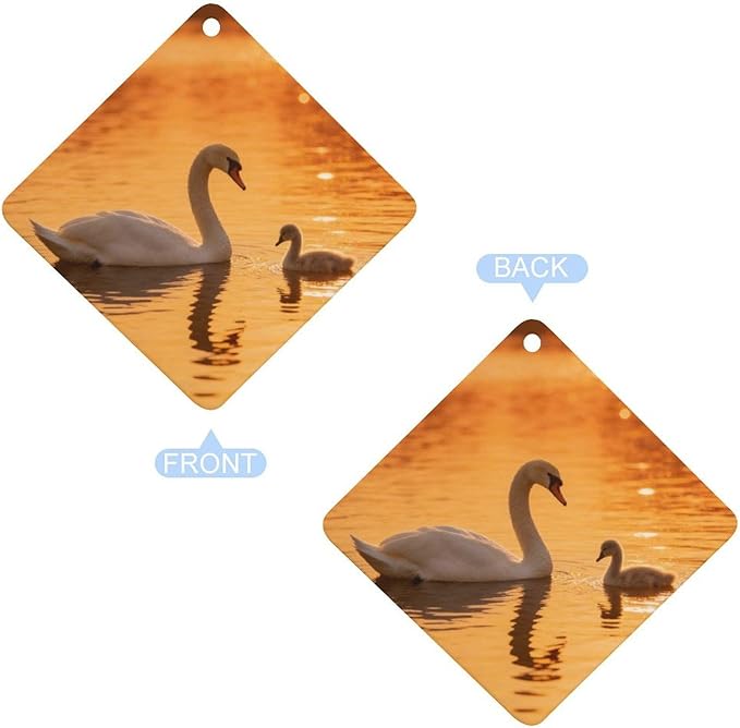 5PCS Car Air Freshener Hanging Personalized Double Sided Swan Cygnets Car Fresheners Long Lasting New Cars Scents Cute Automotive Freshies for Closets Drawers (tea)
