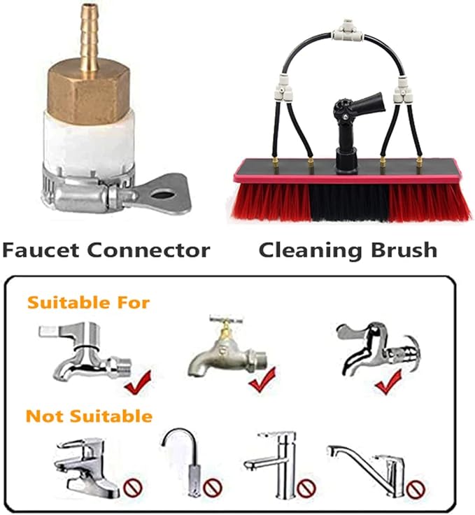 Solar Panel Cleaning Brush Kit with Water Supply Pole &amp Hose for Window Glass &amp Photovoltaic Panels - Efficient Eco-Friendly Easy Use