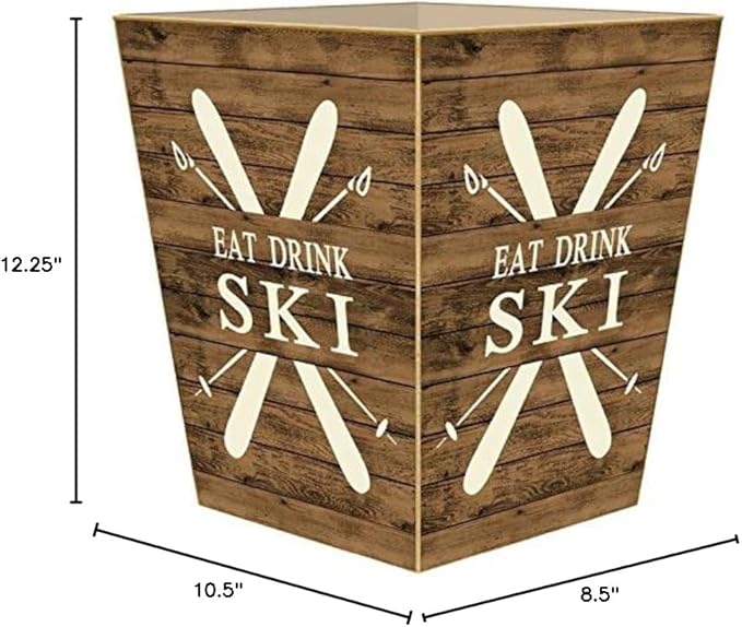 Marye-Kelley WB8707-Eat Drink Ski Wastepaper Basket