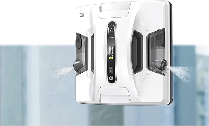 HOBOT-2S Window Cleaning Automatic Robot with Ultrasonic Water Spray Intelligent Cleaning AI Smart Route Plan Dual Replaceable Water Tanks and Control via Smartphone or Remote
