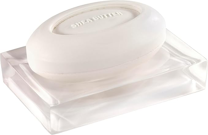 Izod - Soap Dish Sleek Resin Countertop Accessories Dorm Room Essentials Modern Home Decor (Marina Collection White)
