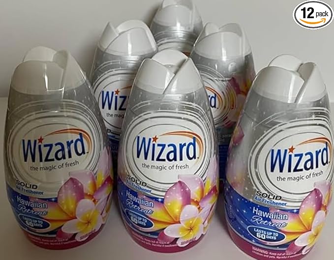 Wizard The Magic of Fresh gel Air Freshener solid air freshener 7.8 oz Hawaiian retreat (Pack of 12)