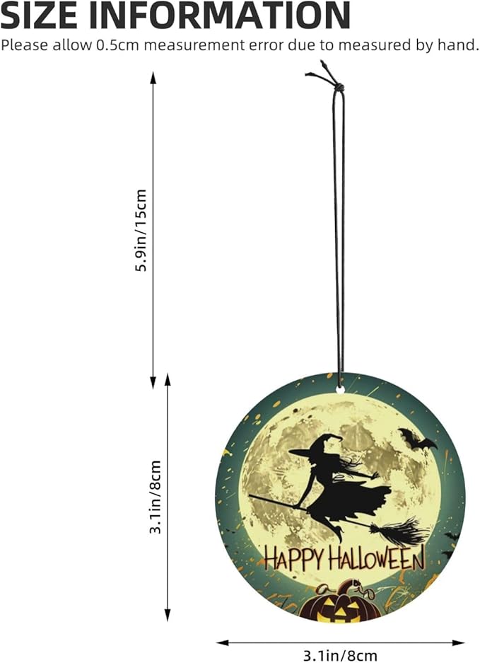 100 PCS Hanging Car Air Freshener Double Sided Halloween Moon Night Automotive Interior Decor Pumpkins And Witch Car Accessories for Women Men Lavender Scented