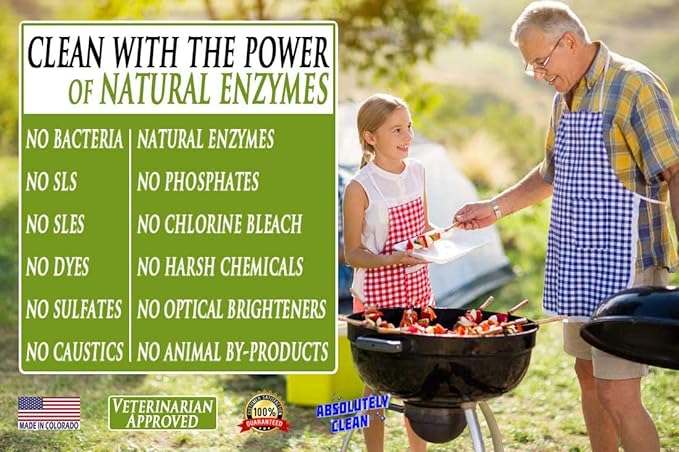 Absolutely Clean AMAZING Grill Cleaner Spray! - Professional Strength Natural Enzyme Formula - Fast Acting Fume Free - USA Made (16oz Spray Bottle 2 Pack)
