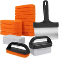 Griddle Cleaning Kit - Multifunctional Grill Cleaning Kit Griddle Scraper Stain Remover Tool | Flat Top Grill Cleaner Scraper for Restaurant Camping BBQ Dorm Picnic Hotel Apartment Party