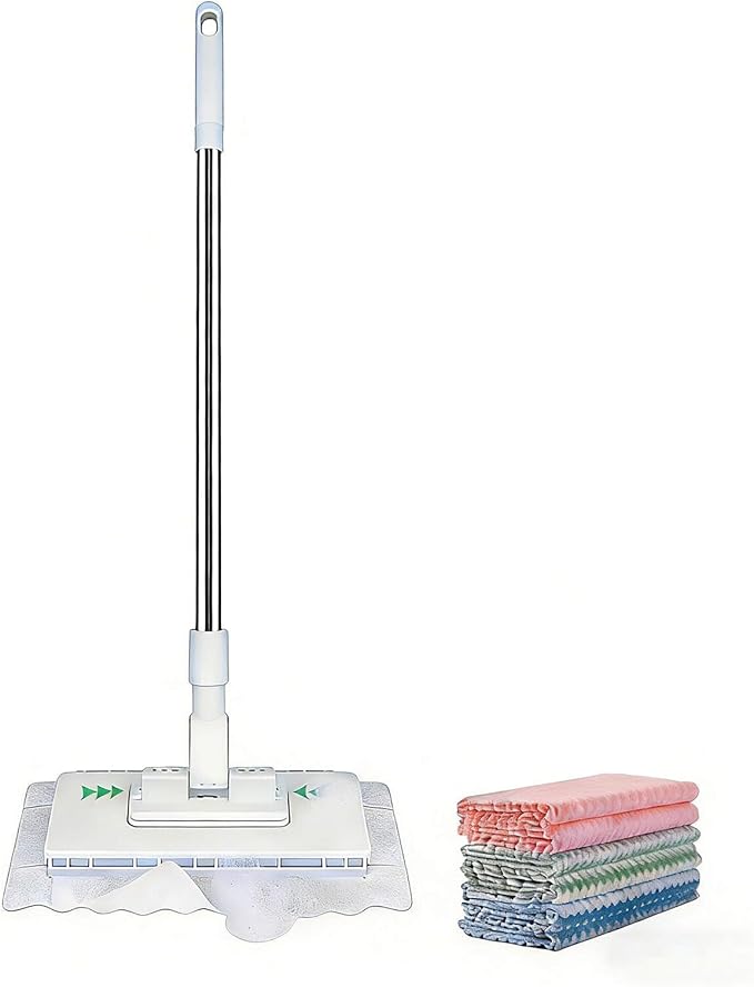 Lock Grip Compact Mop Zero Touch Lazy Mop with Clip-On Lock &amp 3-Second Cloth Change for Wet and Dry Cleaning on Floors Tiles Walls Windows Corners Baseboards Ceiling Edges &amp Tight Space