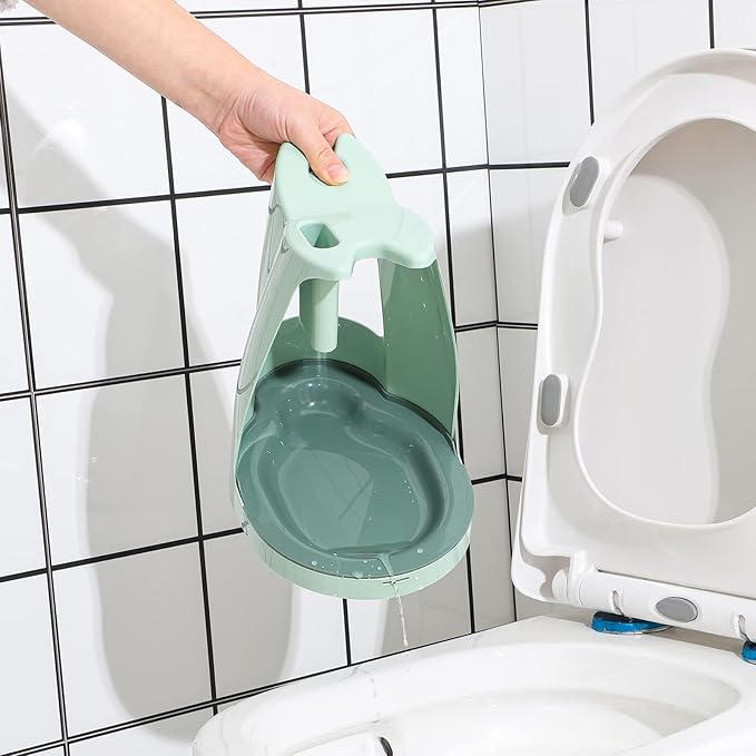 Cq acrylic Toilet Brush and Plunger SetGreen 3 in 1 Bathroom Scrubber Plunger and Angled Toilet Bowl Brush &amp Scrubber Combo with Holder and Rim Cleaner for CamperRvApartmentNew HomeSet of 1