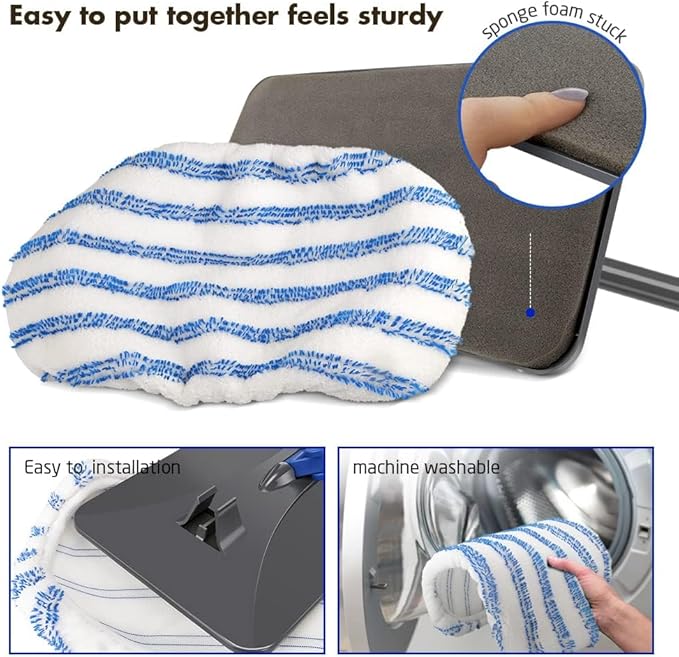 Masthome 36 Commercial Mop with 3 Microfiber Pads &amp Extra Large Microfiber Mop for Floor Cleaning with 5 Pad 1 Cleaning Scraper Included - Home &amp Office Suitable