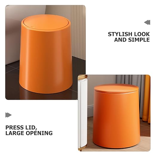VALICLUD Double Compartment Trash Can with Press Lid Medium Size Thickened Plastic Garbage Bin for Kitchen and Bathroom Use Covered Wastebasket for Home and Bedroom Organization