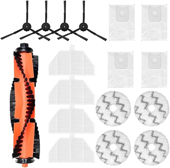 BeNtli Smart Vacuum Cleaner Spare PartsMain BrushHepa FilterDust BagSide BrushMop ClothCompatible for Roidmi Eva (Color : As Shown-20)