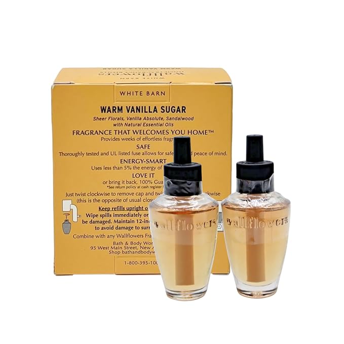 Bath &amp Body Works WARM VANILLA SUGAR Wallflowers Home Fragrance Refill 0.8 fl oz - Pack of 4