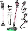 LED Cordless Stick Vacuum Cleaner for Apartments – Lightweight 4-in-1 Rechargeable Vacuum with LED Headlight Quiet Strong Suction Self-Standing &amp Easy Storage for Hardwood Floors &amp Carpets