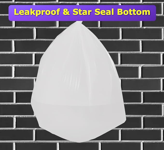 4 Gallon Trash Bag Lavender Scented (440 Count) Small Bathroom Garbage Bags Wastebasket Can Liners White Trash Bags for Home Kitchen Office Bins (440 Bags)
