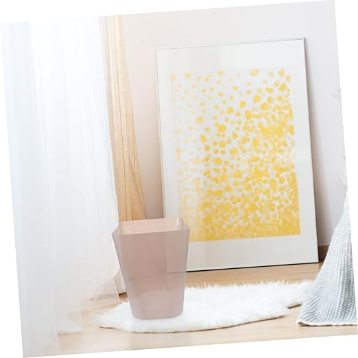 Plastic Trash Can Capacity Wastebasket for Office and Home Versatile Open Top Design Easy to Clean Suitable for Kitchen Bathroom Bedroom Half Transparent Light
