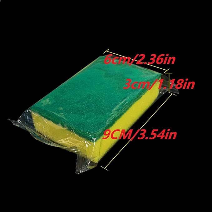 Individually Wrapped Sponges 78 Pack Sponges Individually Wrapped for Home Kitchen Scrub Dish Dishes Dishwashing Cleaning Non Scratch Scrubber Sink Bulk Case Small Mini -(1.18inches/3cm)