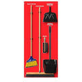 Clean &amp Sweep 5S Shadow Board/Wall Mount Broom Holder 68 x 30 Board 5S Cleaning Station - with Broom and Dustpan Set Included Made in The USA by AccuformNMC Red/Black PSB716RDBK