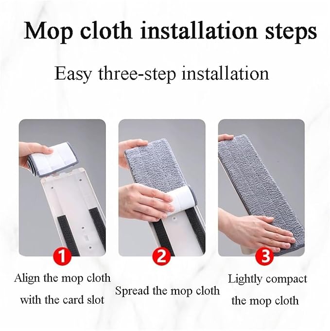 Lazy Mop 36cm Hand Free Washable Foldable Storage 360° Spinning Self Twisting Cleaning Easy Swap Microfiber(Mop-4pcs Cloth)