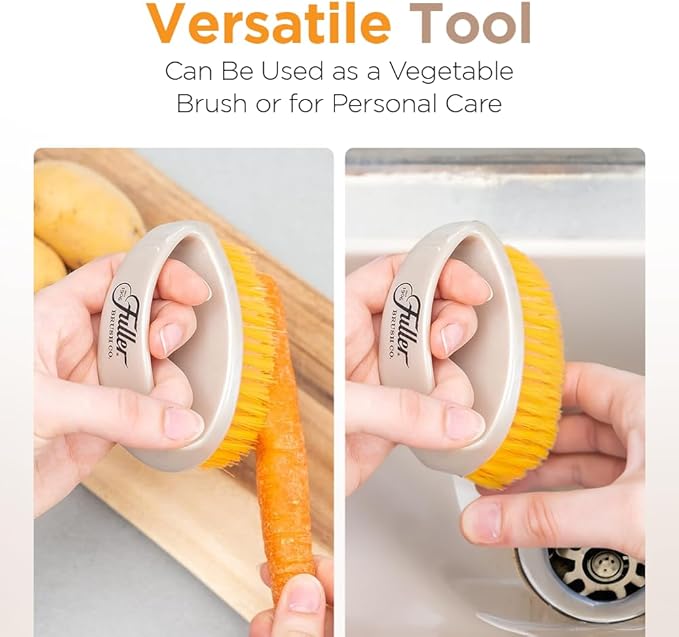 Fuller Brush Easy Hold Scrubby Brush – Ergonomic Non-Slip Grip Handle – Durable Stiff Bristles for Kitchen Sink Pots and Pans Handheld Cleaning Brush (Pack of 2)