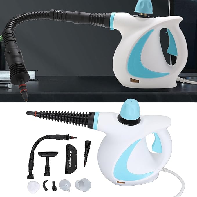 Portable Handheld Steam Cleaner High Temperature Pressurized Steam Cleaning Machine with Brush Heads for Home Kitchen Bathroom Car Auto Power Cleaning Steamer for Cleaning (US