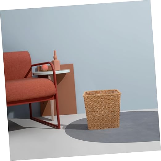 Sosoport Multi Function Storage Basket Wear Resistant Trash Bin for Bedroom Bathroom Kitchen Lightweight Wastebasket Without Lid Decorative Household Organizer and Gift Option