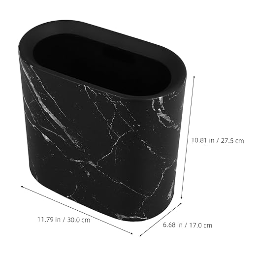 PRETYZOOM Marble Trash Bin for Bathroom Elegant Decorative Wastebasket for Home Kitchen Office and Hotel Use and Easy to Clean Design for Stylish Garbage Storage