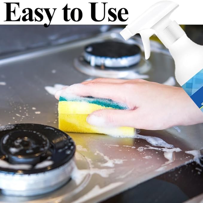LINGYUE Multi-Effect Degreasing &amp Stain Removal Agent Heavy Duty Degreaser Spray for Kitchen Oil Remover 300ml Plant-Based All-Purpose Cleaner for Oven Stove &amp Range Hood (2PCS)