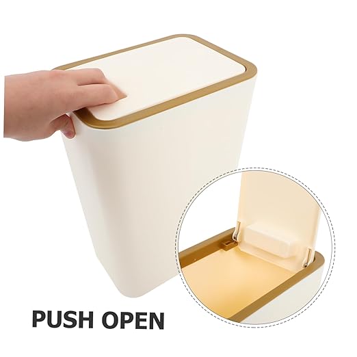 Garbage Can for Bedroom Kitchen Trash Bin Plastic Wastebasket Pp Material Trash Can Multi-Scene Use Waste Basket for Family