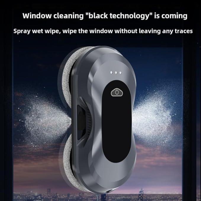Fully Automatic Dual Water Jet Intelligent Window Cleaning Robot for Windows/Tiles/Glass Doors Automatic Window Cleaning Robot with Dual Side Water Jets (White)
