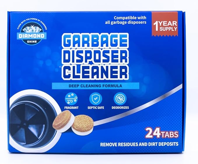 Diamond Shine Appliance Cleaner Bundle – 24 Tabs Each – Dishwasher Tablet Garbage Disposer &amp Washing Machine Descaler – Septic Safe Deodorizes Fresh Scent – 1-Year Supply